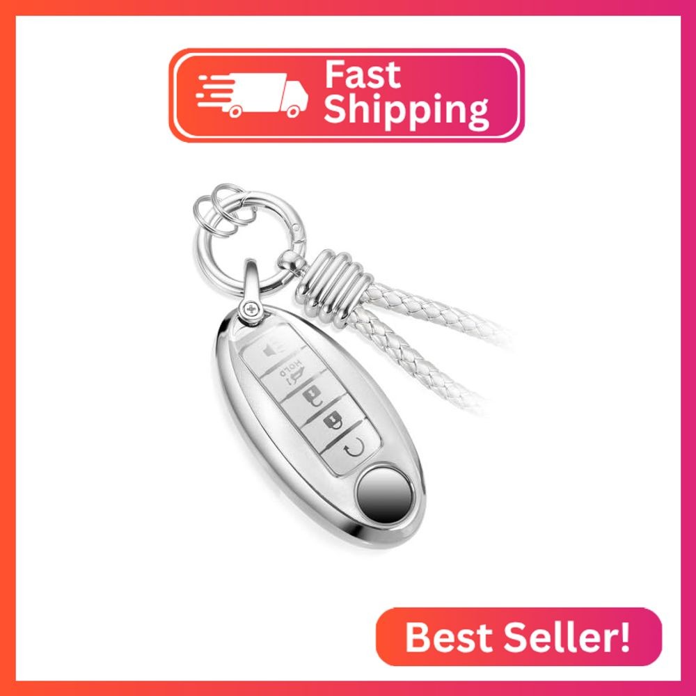 CTRINEWS for Nissan Key Fob Cover with Upgraded Anti-lost Luxury Keychains, Fash