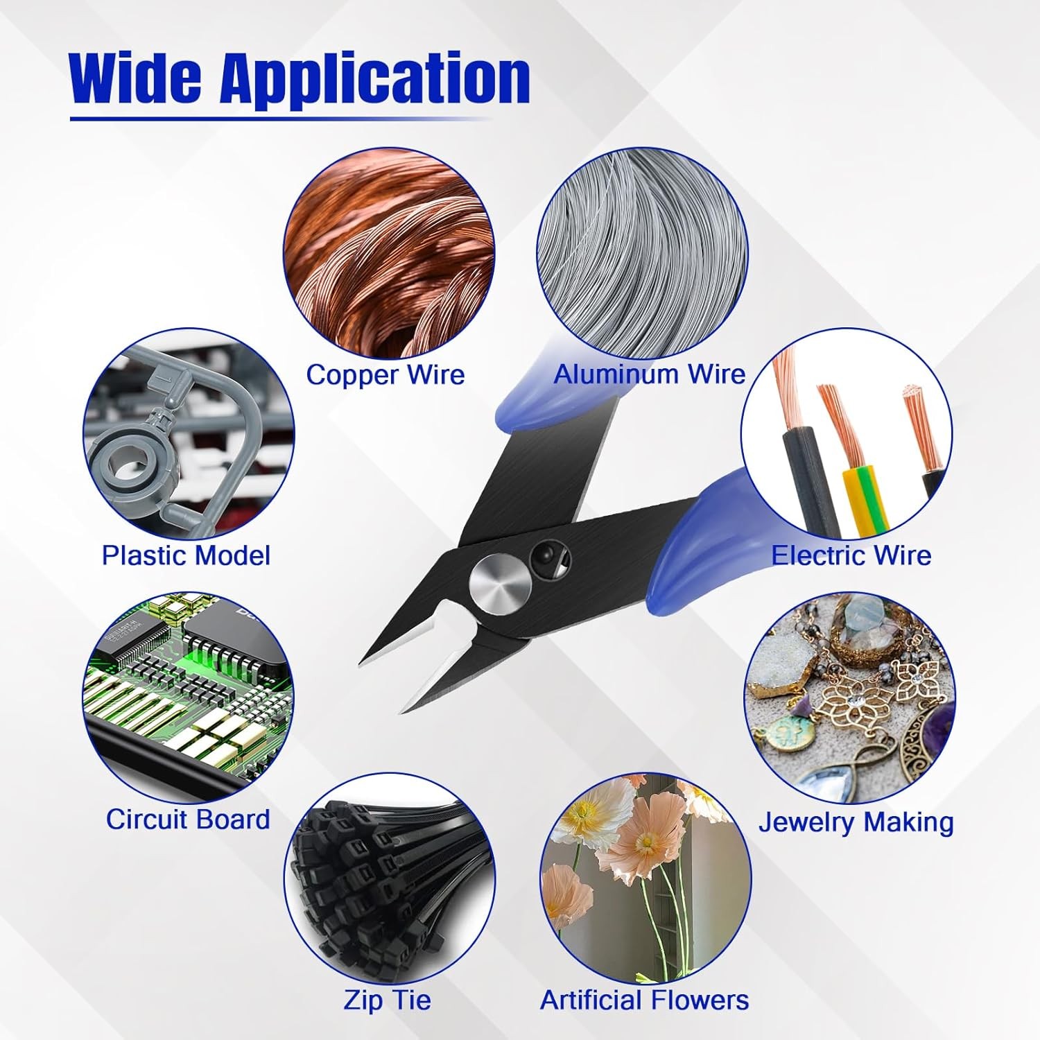 Small Wire Cutters Micro Flush Snips Zip Tie Cutter-10 Pack | Diagonal Cutting P