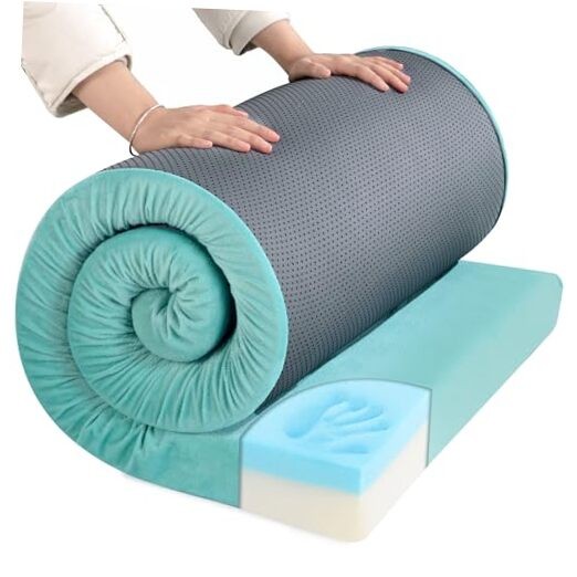 3 INCH Thick Waterproof Memory Foam Camping Mattress Single-75"x30"x3" Blue
