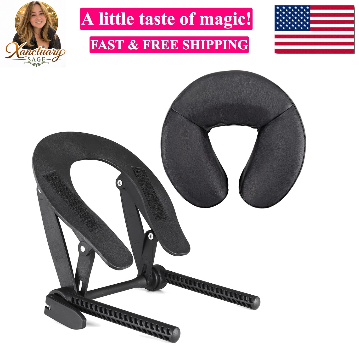 Universal Massage Table Face Cradle & Cushion, Adjustable Massage Chair Spa B...