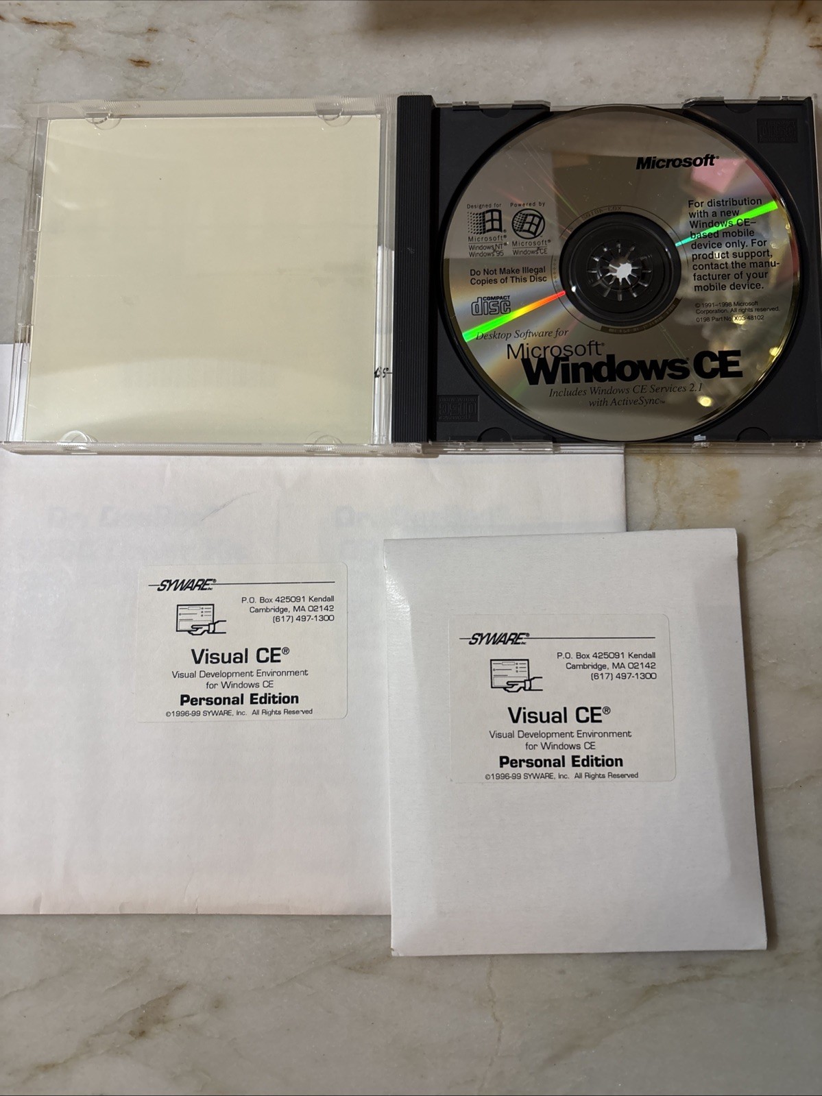 Microsoft Windows CE 2.1 W/ ActiveSync CD & Visual CE Disc