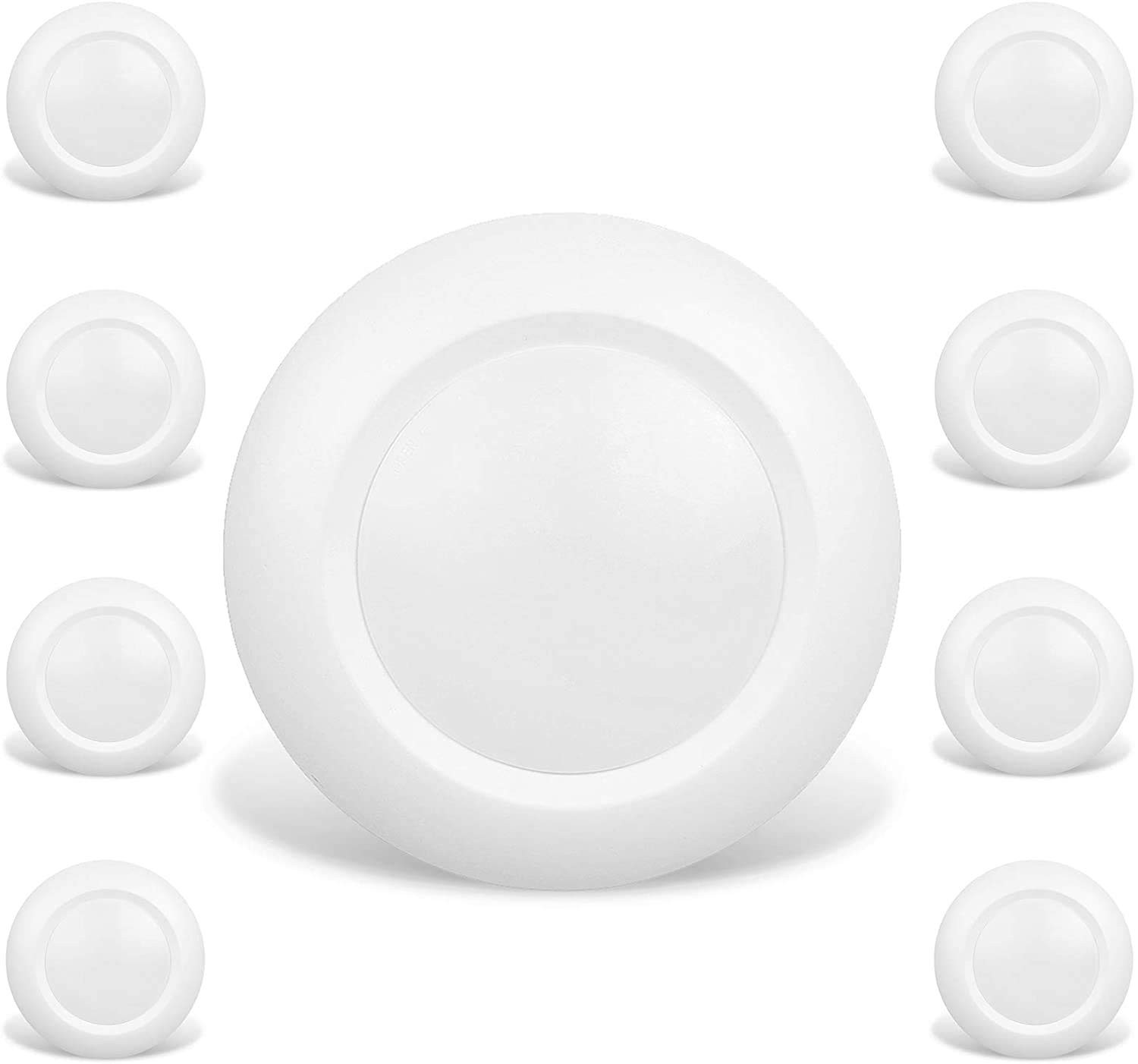 JULLISON 8 Pack 6 Inch LED Low Profile Recessed & 6inch, 8 Packs 3000K White