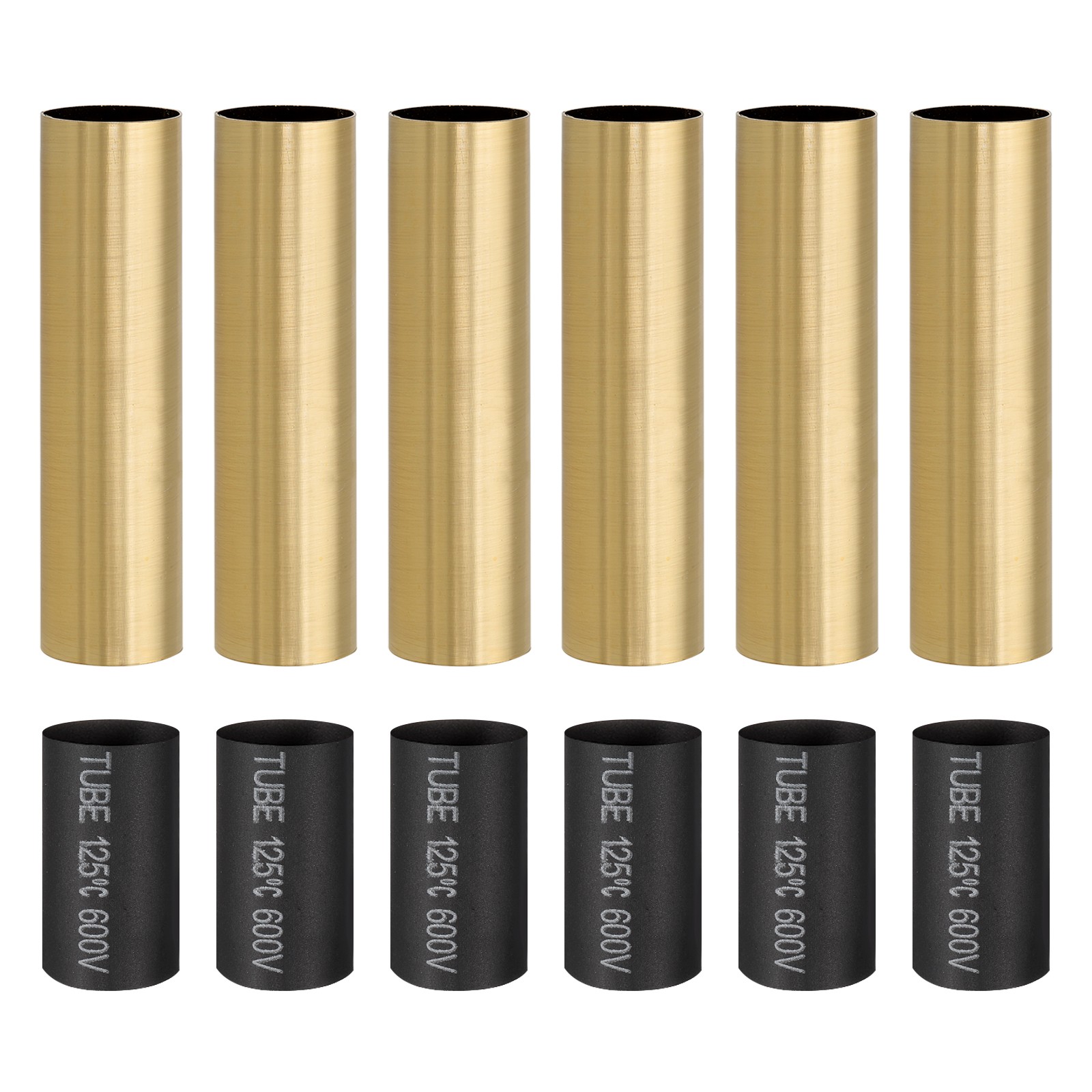 6 Pcs 3.5" Tall Golden E12 Candle Covers Sleeves with Insulation Tube