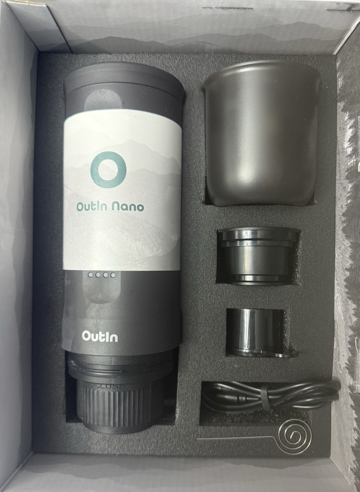 Outin Nano Portable Electric Espresso Machine Space Grey  for Ground Coffee