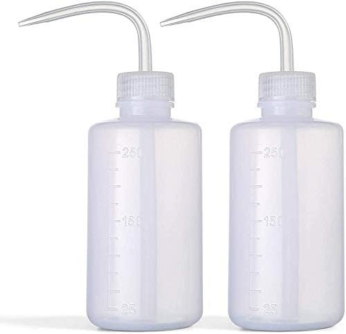 Wash Bottle 2pcs 250ml/8oz Safety Bottles Watering Tools, Economy Plastic Squ...