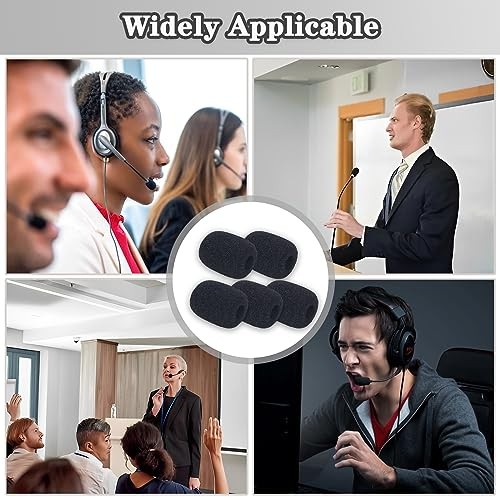 Headset Microphone Covers Foam, Lapel Headset Microphone Windscreen Sponge 5pcs