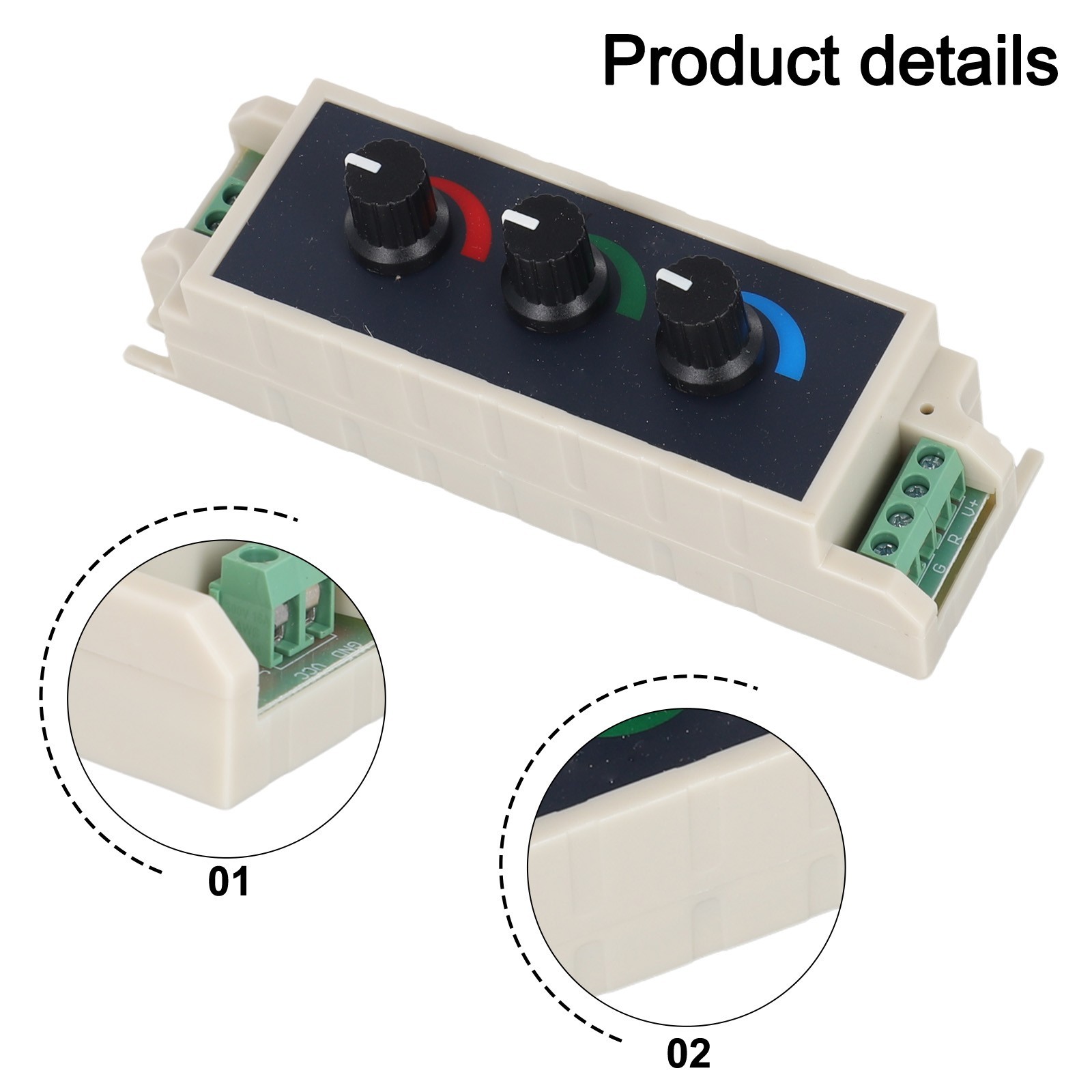 For RGB LED Dimmer Controller Manual Adjustment Knob Easy Installation