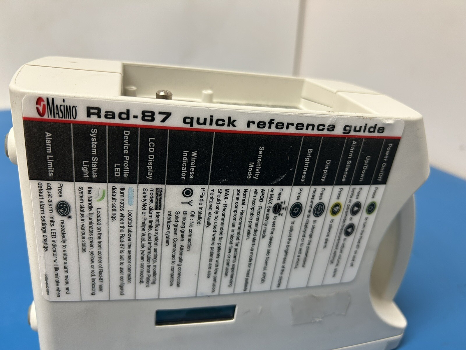 Masimo Set Rainbow RAD 87 Radical 87 Pulse Oximeter