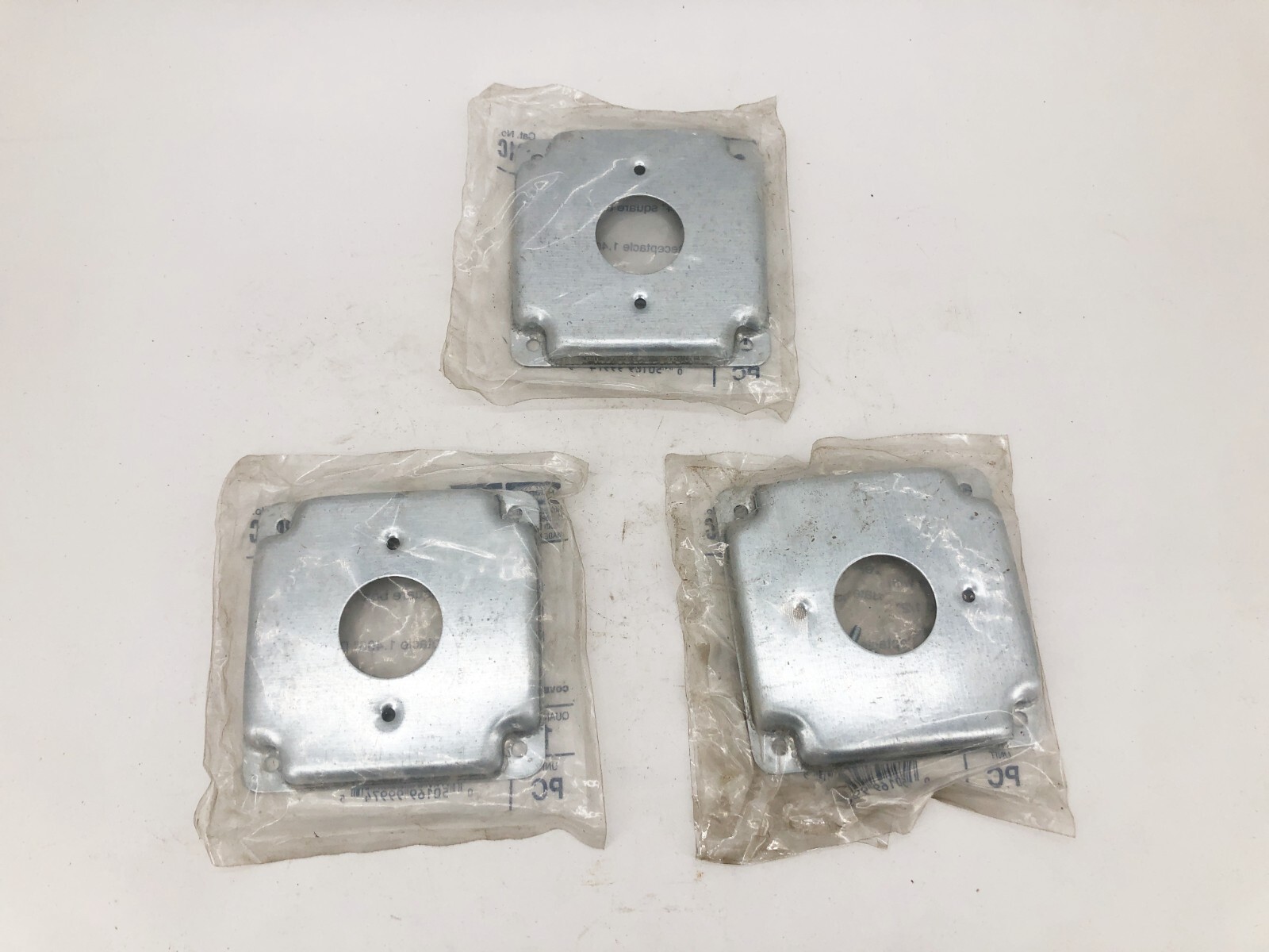 Lot of 3 New Hubell 801C Exposed Work Covers 4" Square 1.406" Dia.
