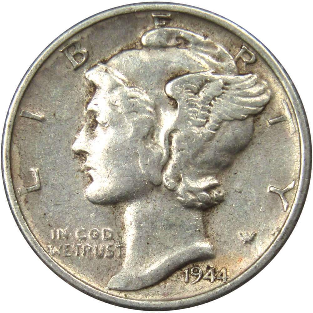 1944 S Mercury Silver Dime XF EF Extremely Fine 10c Coin Collectible