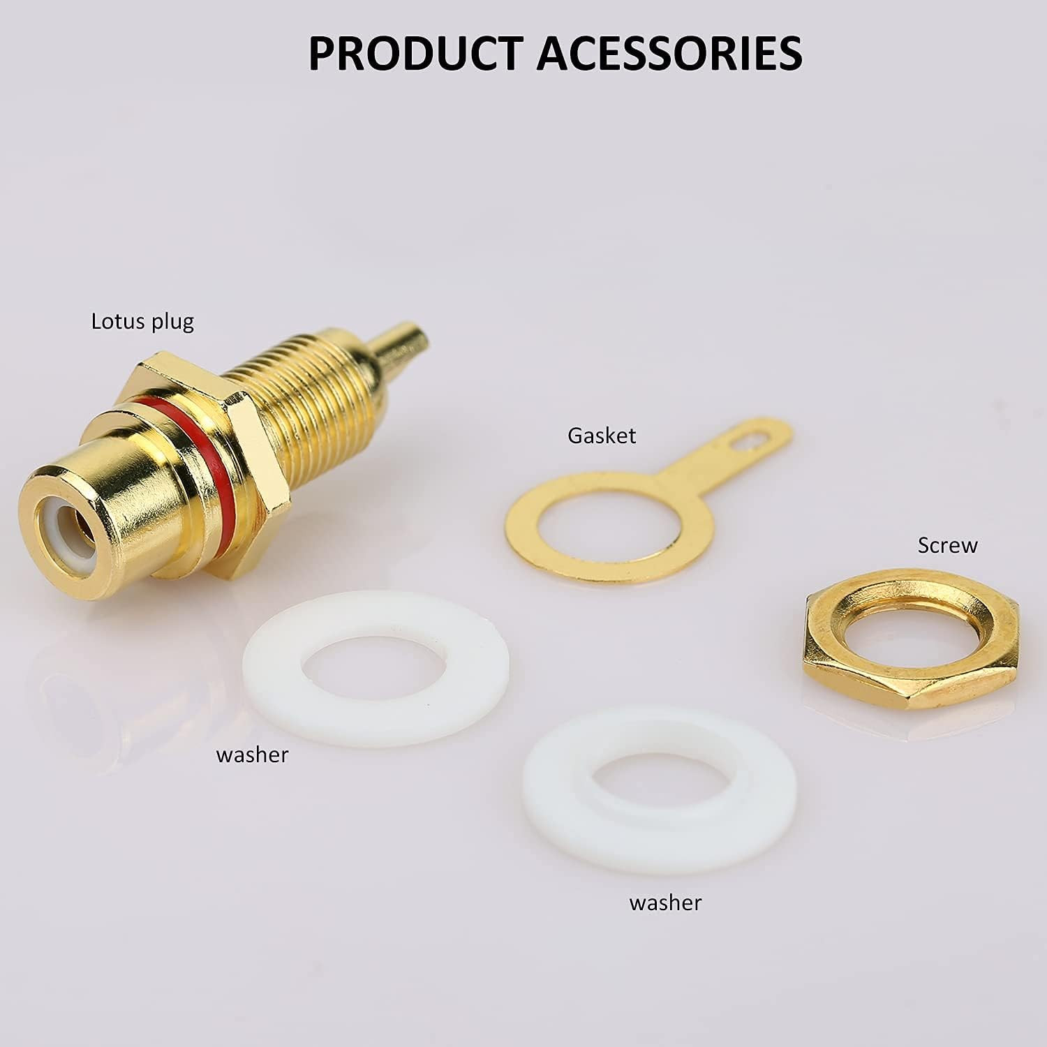 4Pcs Audio Terminal Jack Panel Mount RCA Lotus Head Welding Female Socket Connec