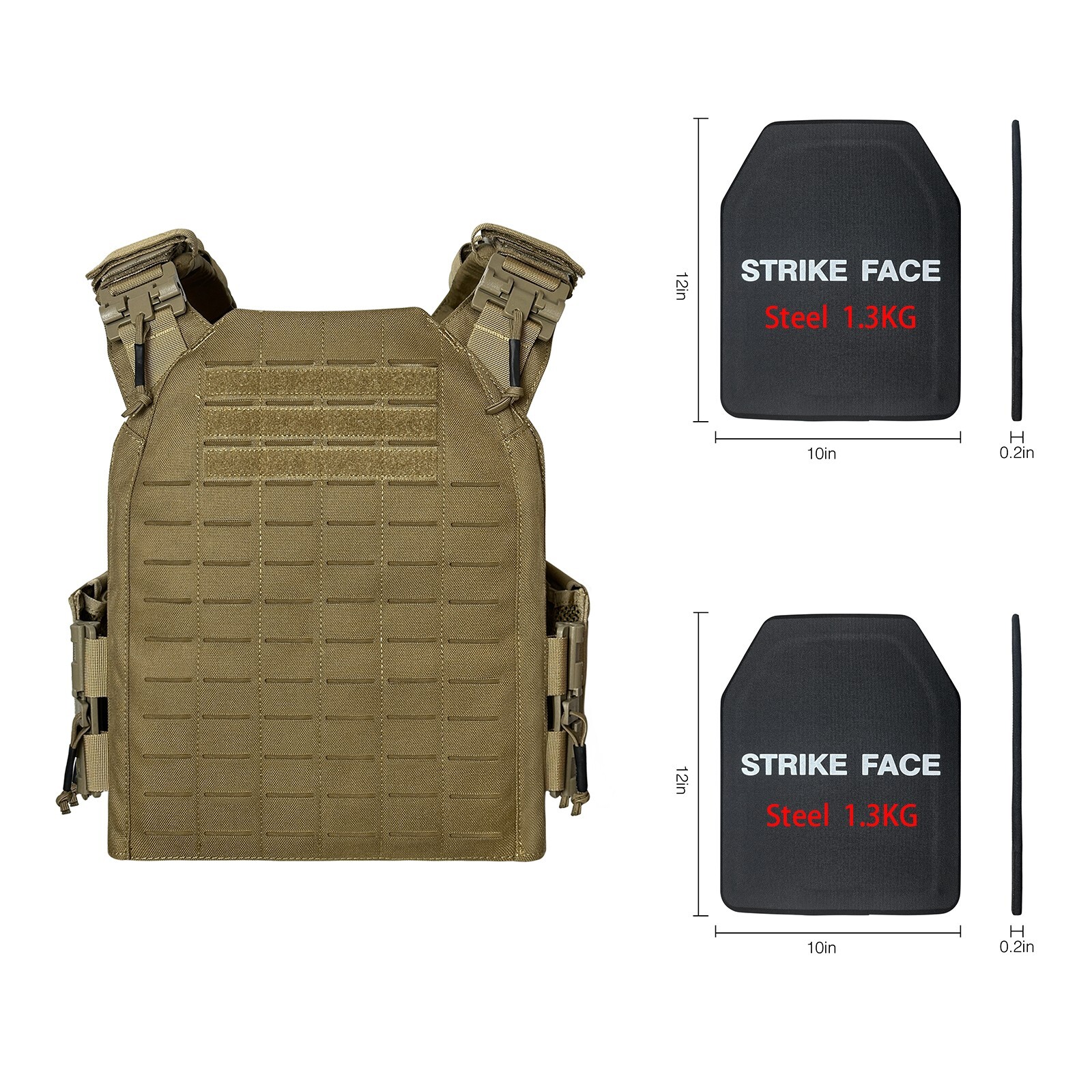 Basic Nylon Quick Release Plate Carrier with 2 PCs NIJ IIIA Steel  Hard plates