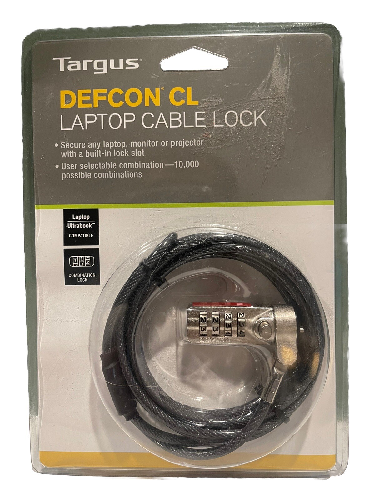 Targus® DEFCON® Cable Lock For Notebook Computers