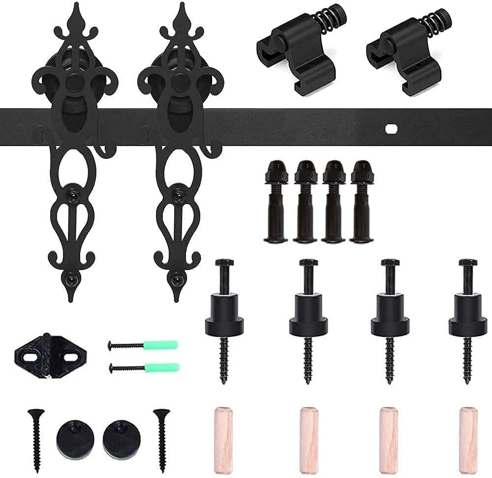 5-20FT Sliding Barn Door Hardware Roller Track Kit for Single Double Door