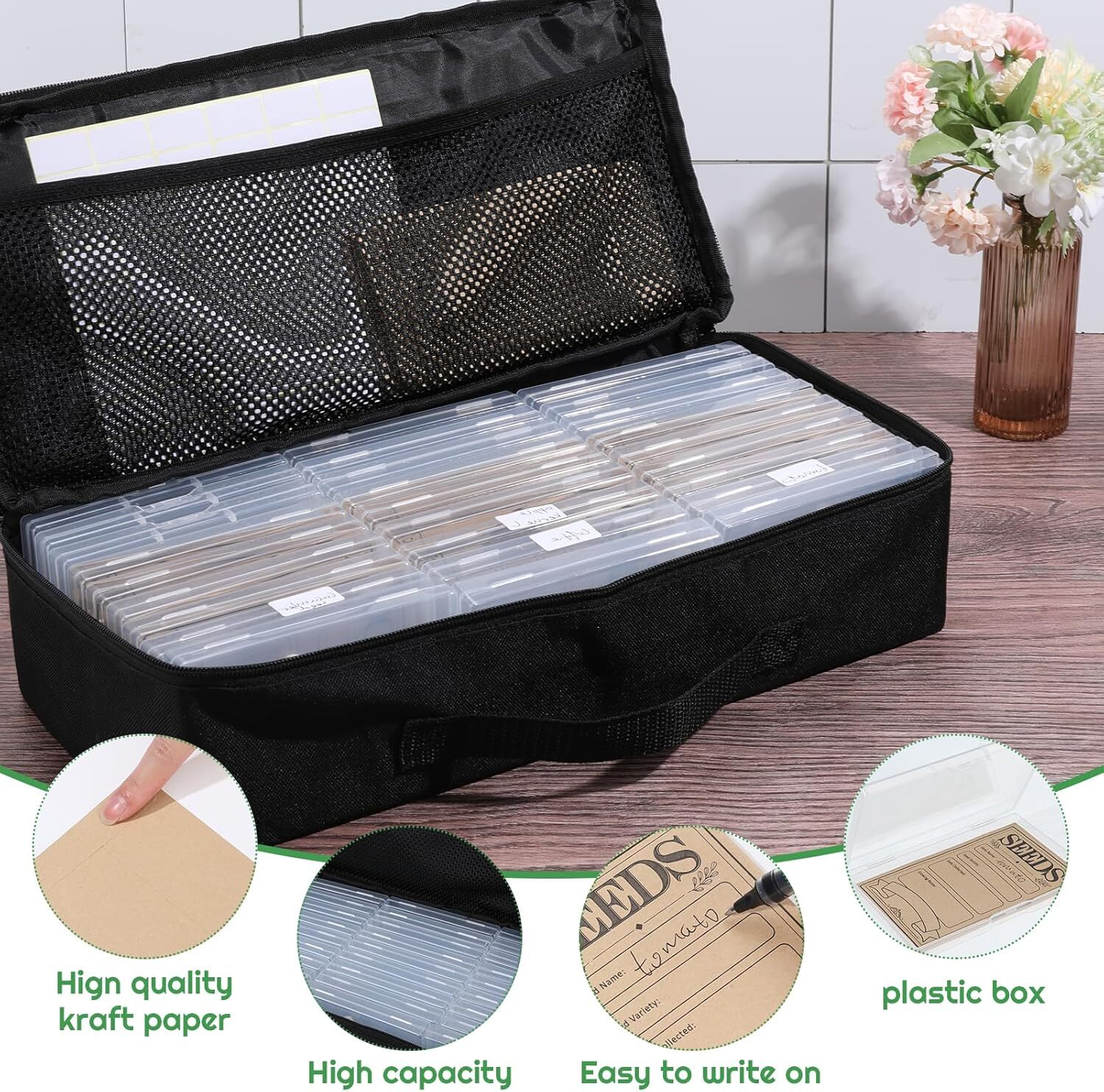 27 Slots Seed Storage Organizer Box, Garden Seed Packet Organize