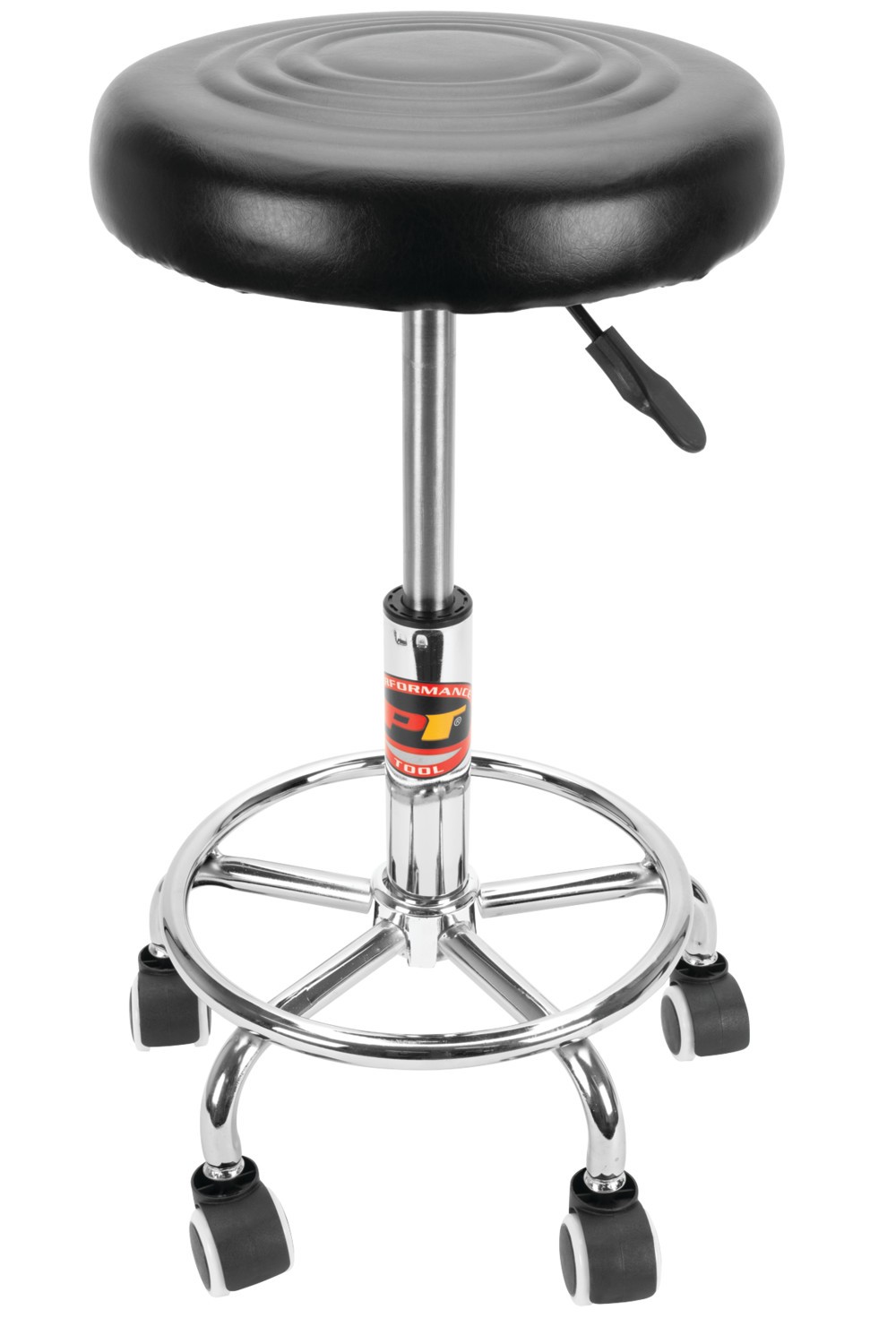 Performance Tool W85027 Adjustable Pneumatic Rolling Bar Stool Black