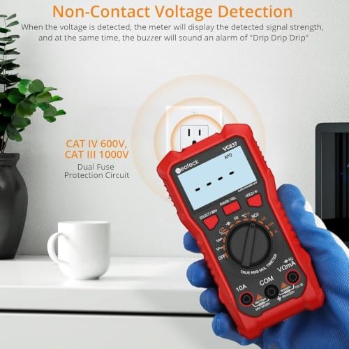 6000 Counts True RMS Digital Multimeter,Auto Range 6000Counts(AC/DC 600V) Red