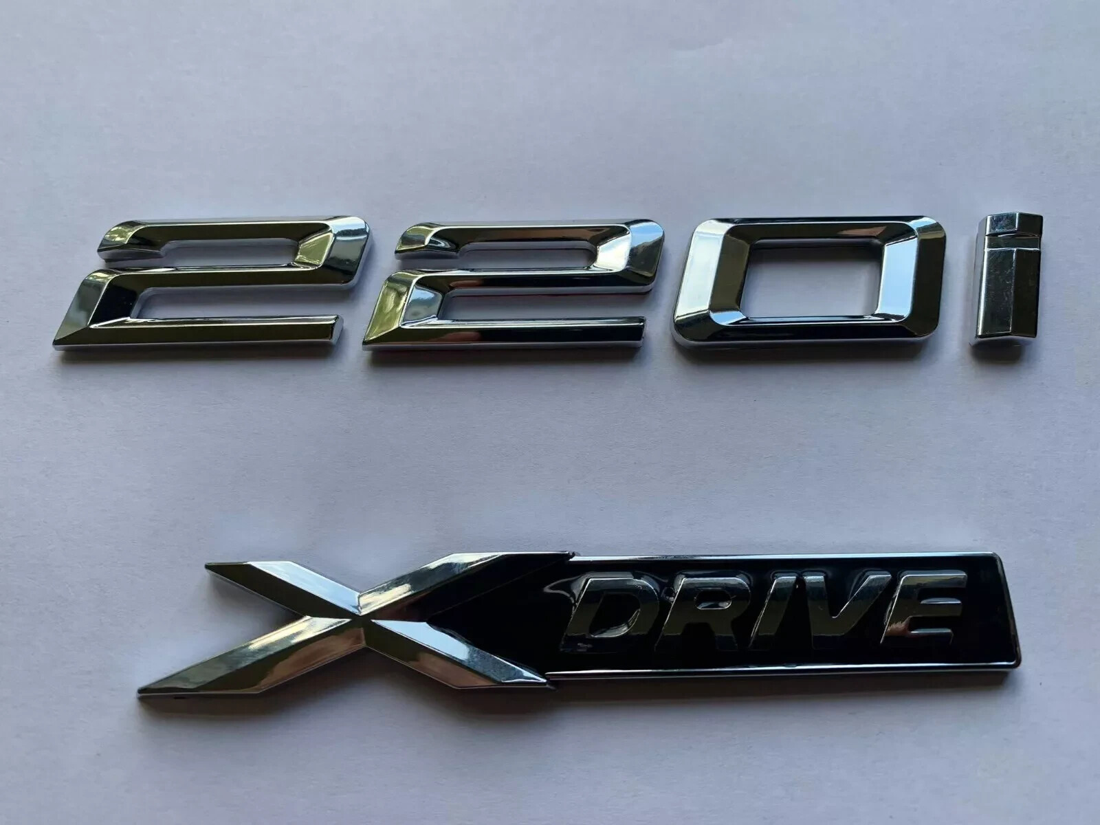 CHROME 220i X Drive xDrive Rear Boot Badge Logo FITS F45 F46