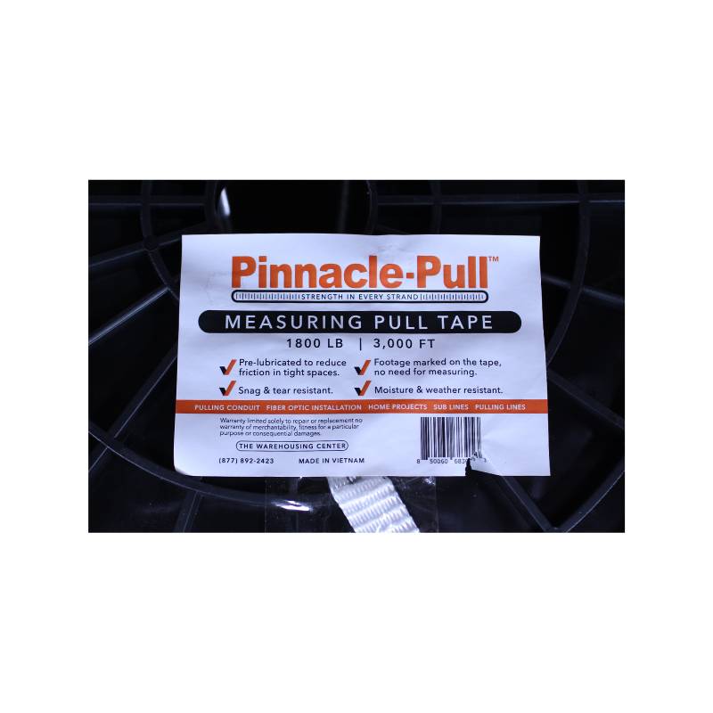 Pinnacle Pull 5/8" x 3000', 2500lb Measuring Pull Tape, Mule Tape, Low Stretch!