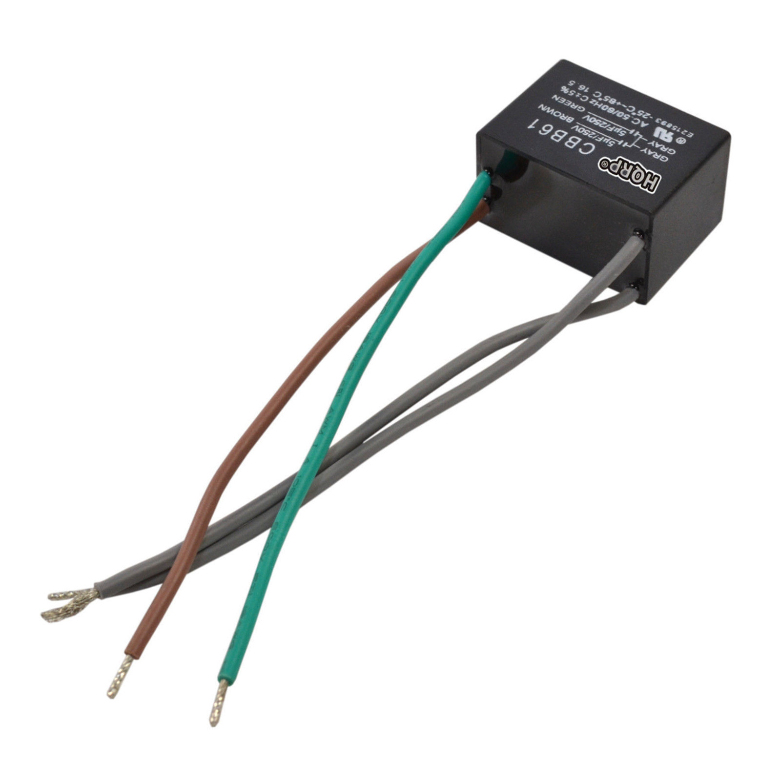 HQRP Ceiling Fan Capacitor 250VAC 5uf+5uf 4-Wire CBB61 Replacement