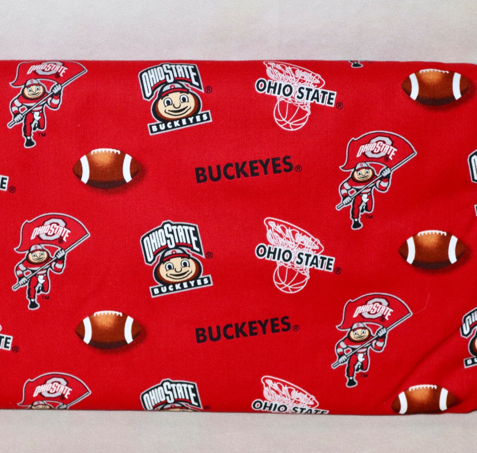 Ohio State Buckeyes ~ Logo Pattern College Cotton Fabric 1/4 Yard 9” X 44”