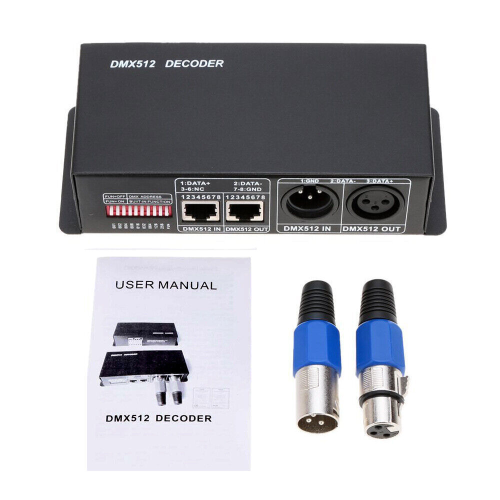 4CH DMX 512 Decoder Led strip Digital Controller RGBW 4 Channel Dimmer DC12V-24V