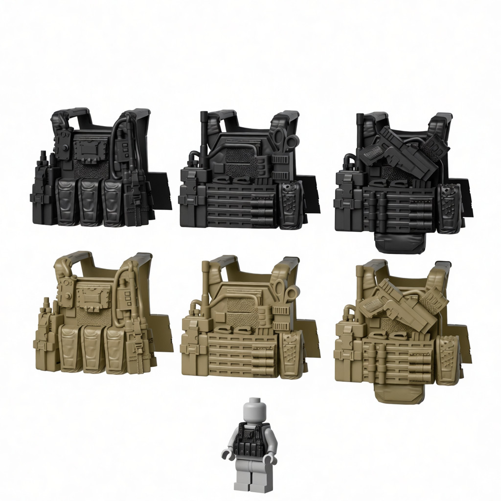 Tactical JPC Vest Plate Carrier for Action Figures, MOC Combat Armor Gear 1:40