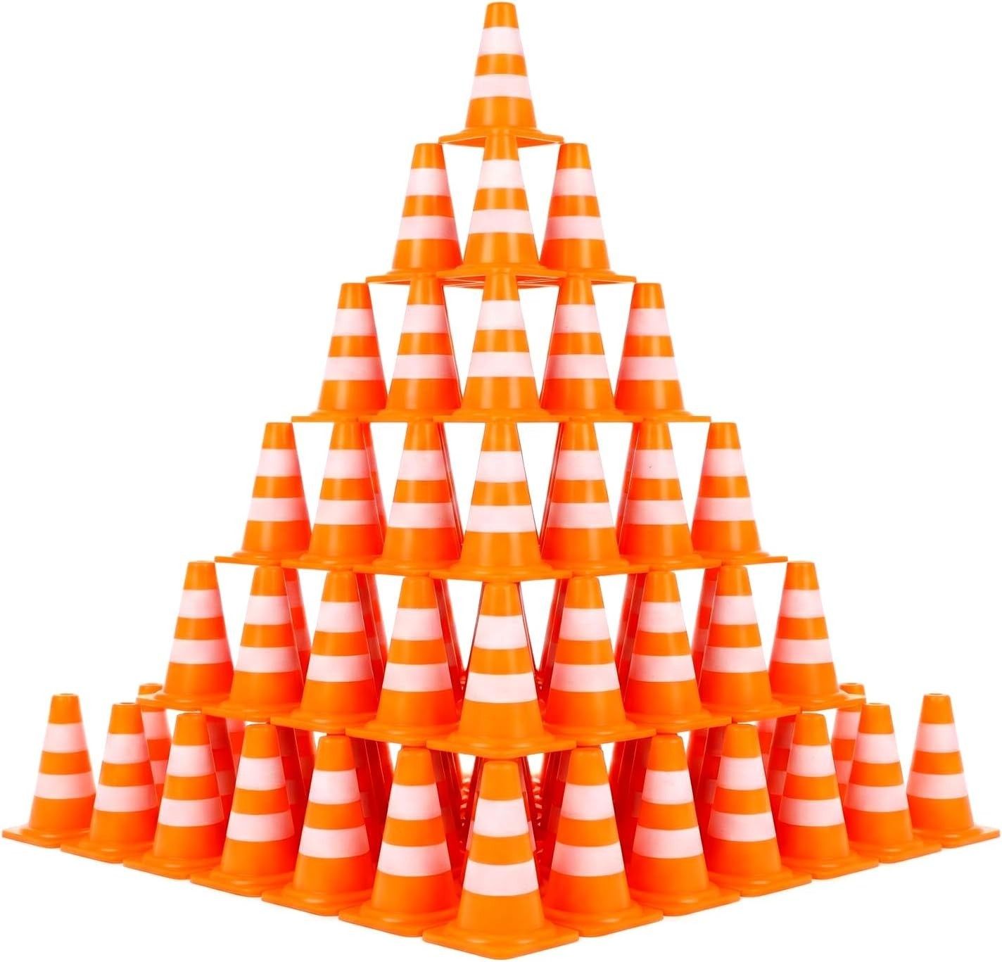 50PCS Mini Traffic Cones, Orange Small Cone, Mini Construction Cones, Plastic...