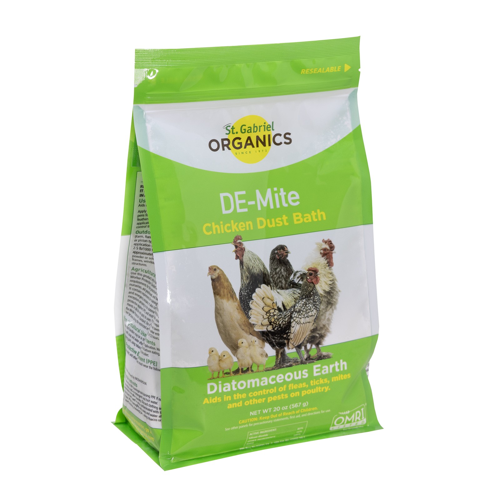 St. Gabriel Organics DE-Mite Chicken Dust Bath Diatomaceous Earth, 20oz