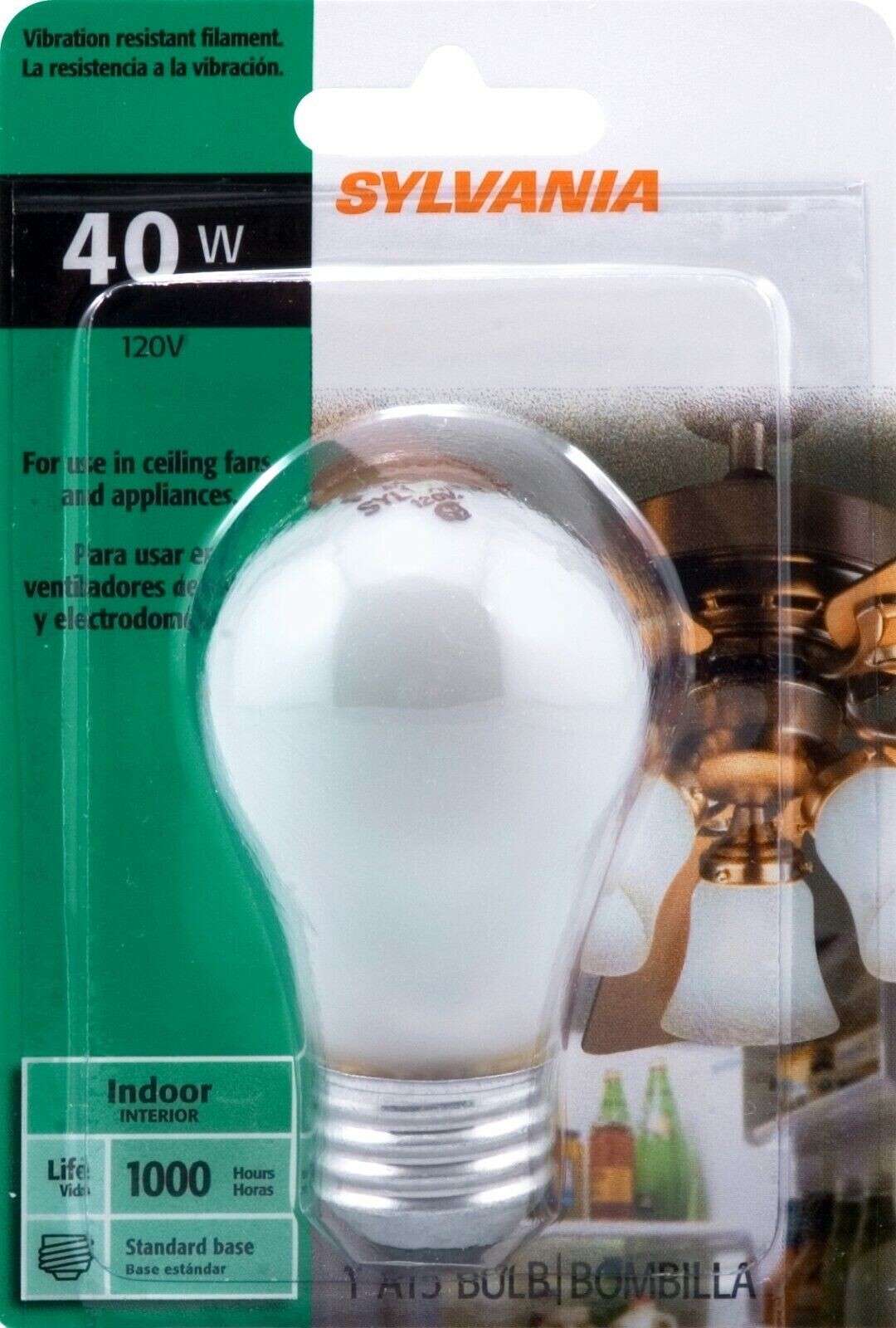 NEW Sylvania 10117 40W Appliance Light bulb Frosted Anti-Vibration A15 MED BASE