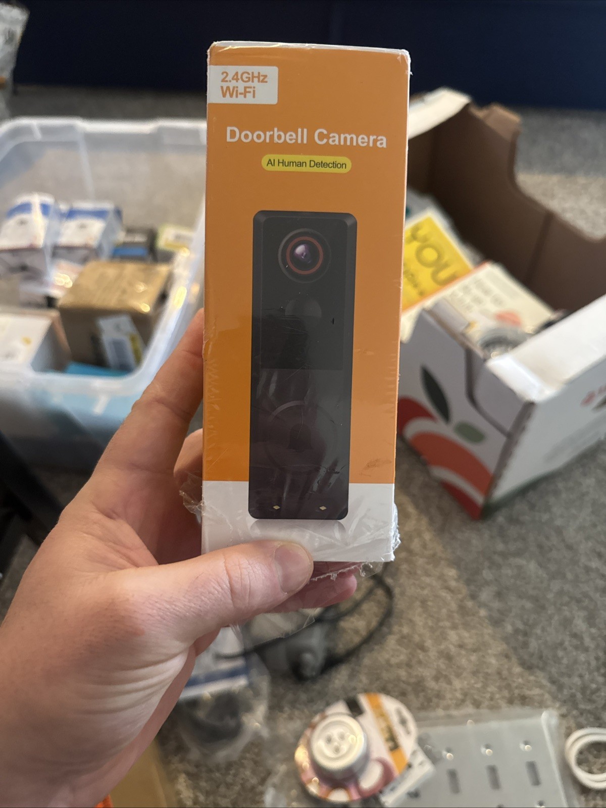 Doorbell Camera Black Wi-Fi AI Human Detection Color Night Vision