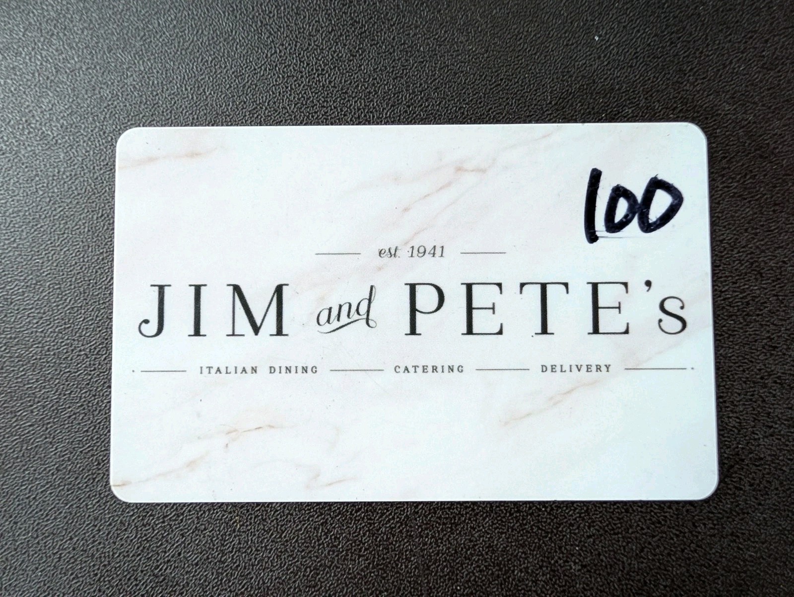 $100 Jim and Pete's Italian Restaurant Gift Card Elmwood Park, Illinois