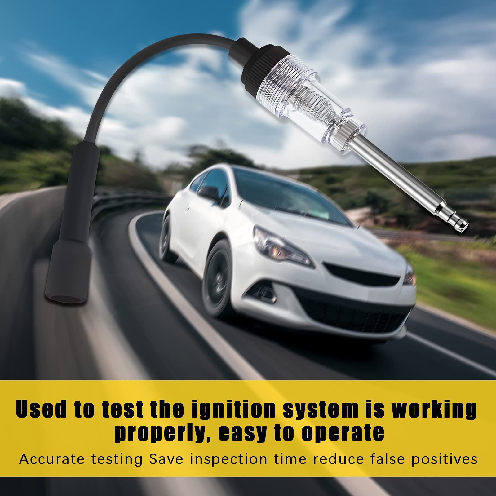 Inline Spark Plug Tester - Engine Ignition Diagnostic Tool for Cars & Lawnmowers