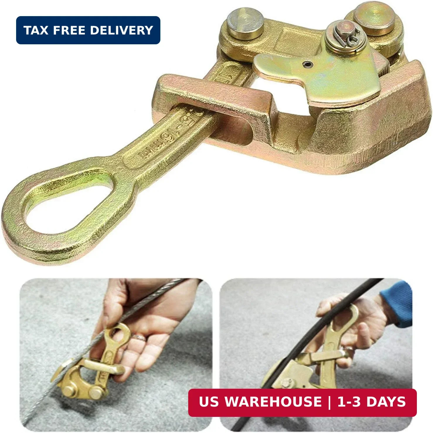 Cable Grip Wire Gripper Steel Cable Puller Tool for Wire Rope,Pulling 2204 Lb...