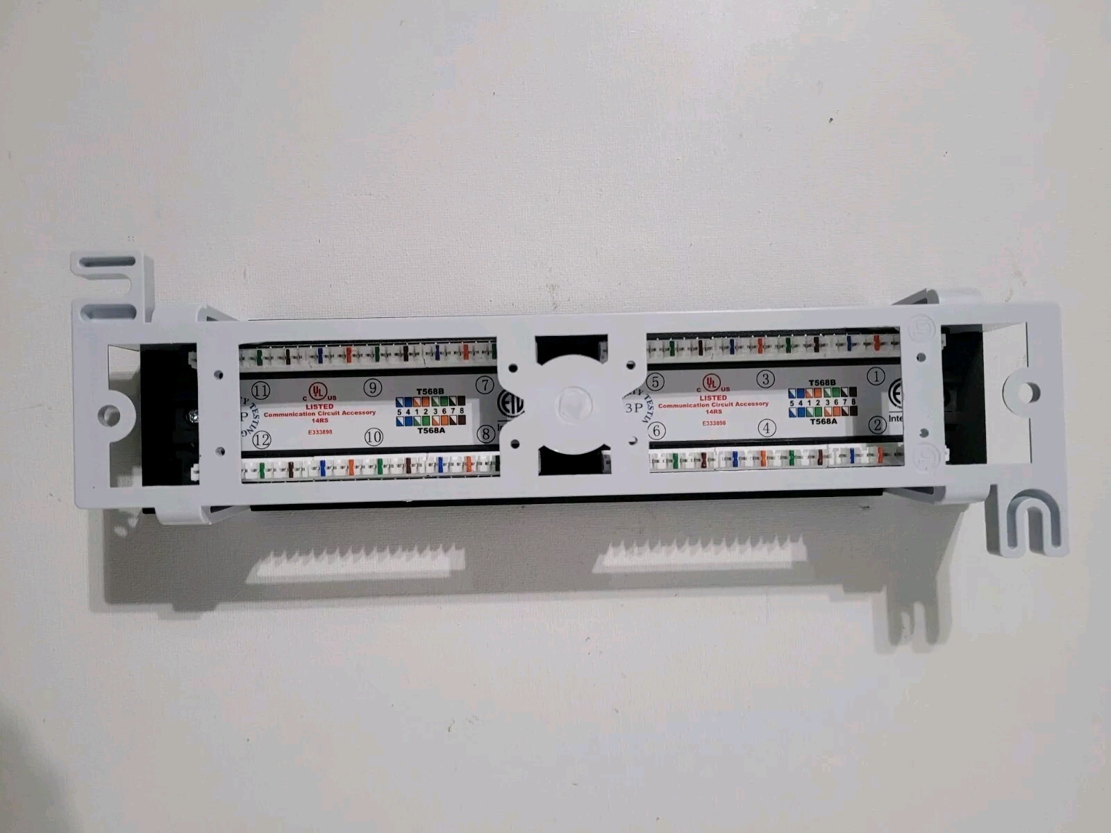 12-Port Commercial Electric Category 5eMini Patch Panel w/ 89D Mounting Bracket