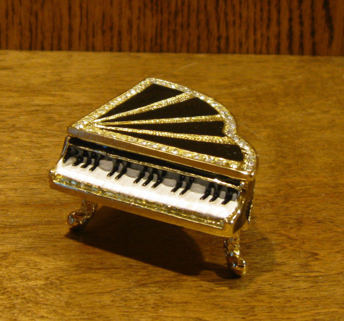 Jeweled Trinket Box J551 PIANO, NEW/Box From Retail Store, Welforth 1.25" x 2+"