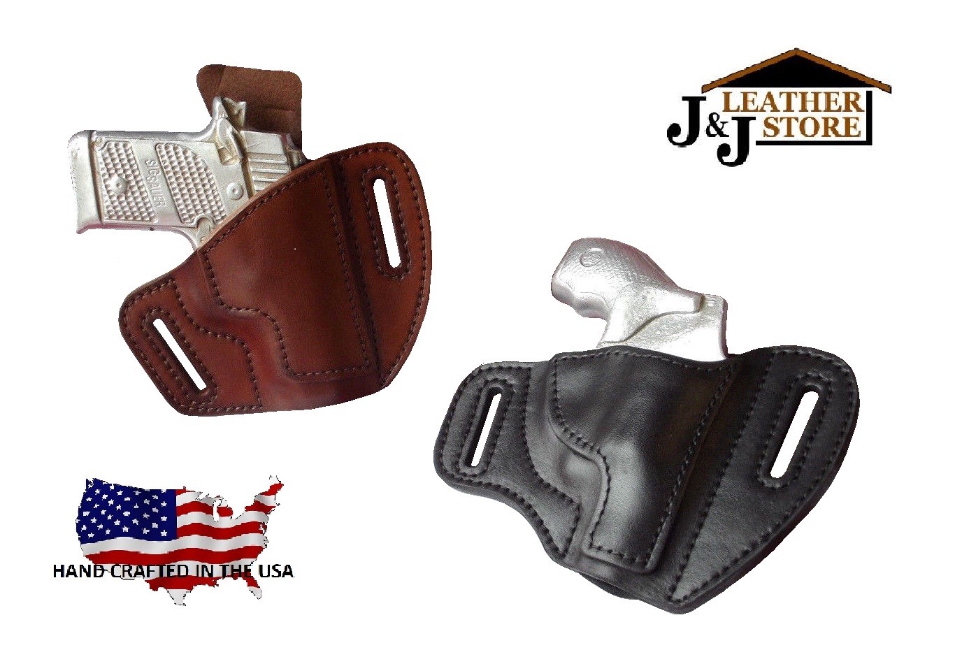 J&J SPRINGFIELD XDS MOD.2 W/ RED CRIMSON TRACE LASER OWB PANCAKE LEATHER HOLSTER