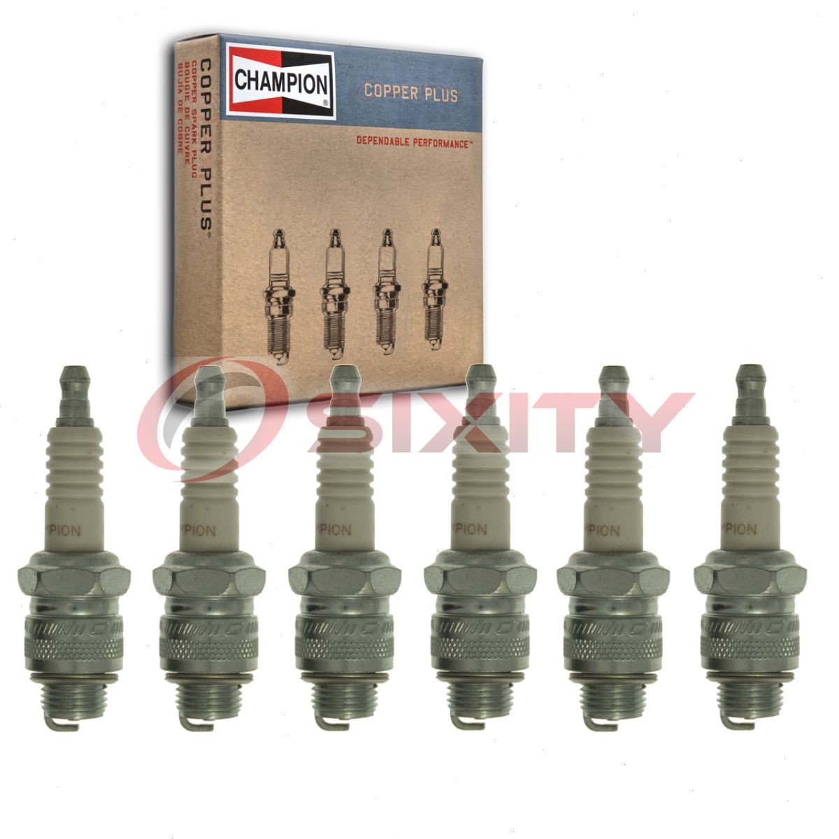 6 pc Champion Copper Plus Spark Plugs for 1949-1952 Dodge Wayfarer 3.8L L6 kj