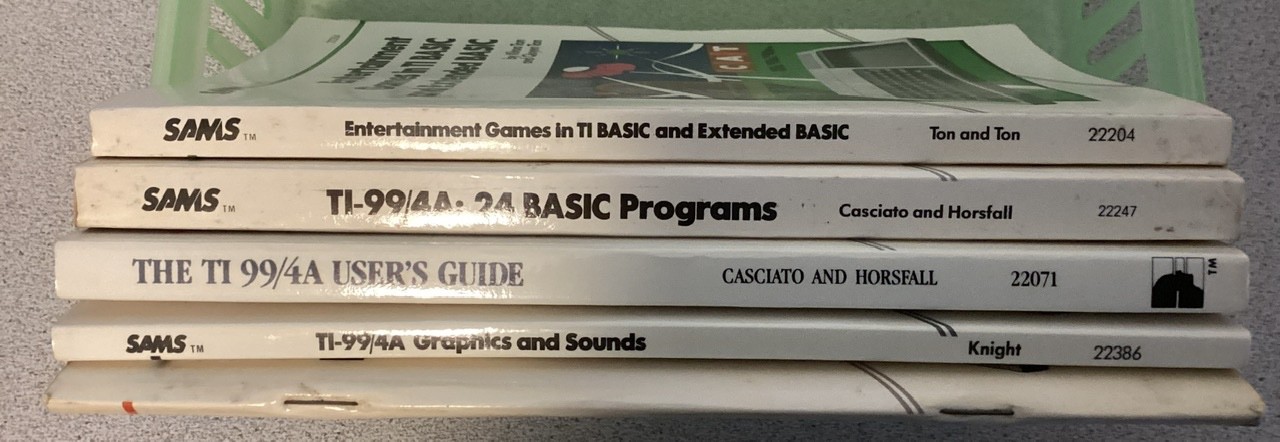 (5) SAMS Books for the Texas Instruments TI-99/4A Computer