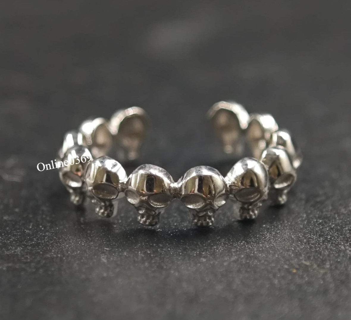 Halloween Day Gift For Wife Daily Use Skull Head Toe Ring In Solid Metal 925 SS