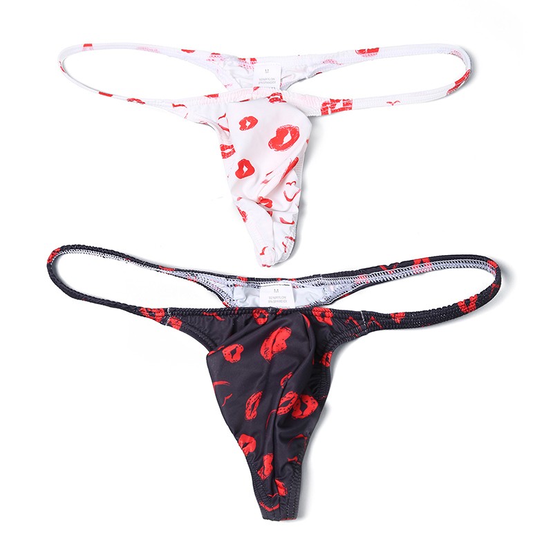 2 Pack Lot Mens G String Thongs Underwear Pouch Sexy Bikinis Underpants Briefs