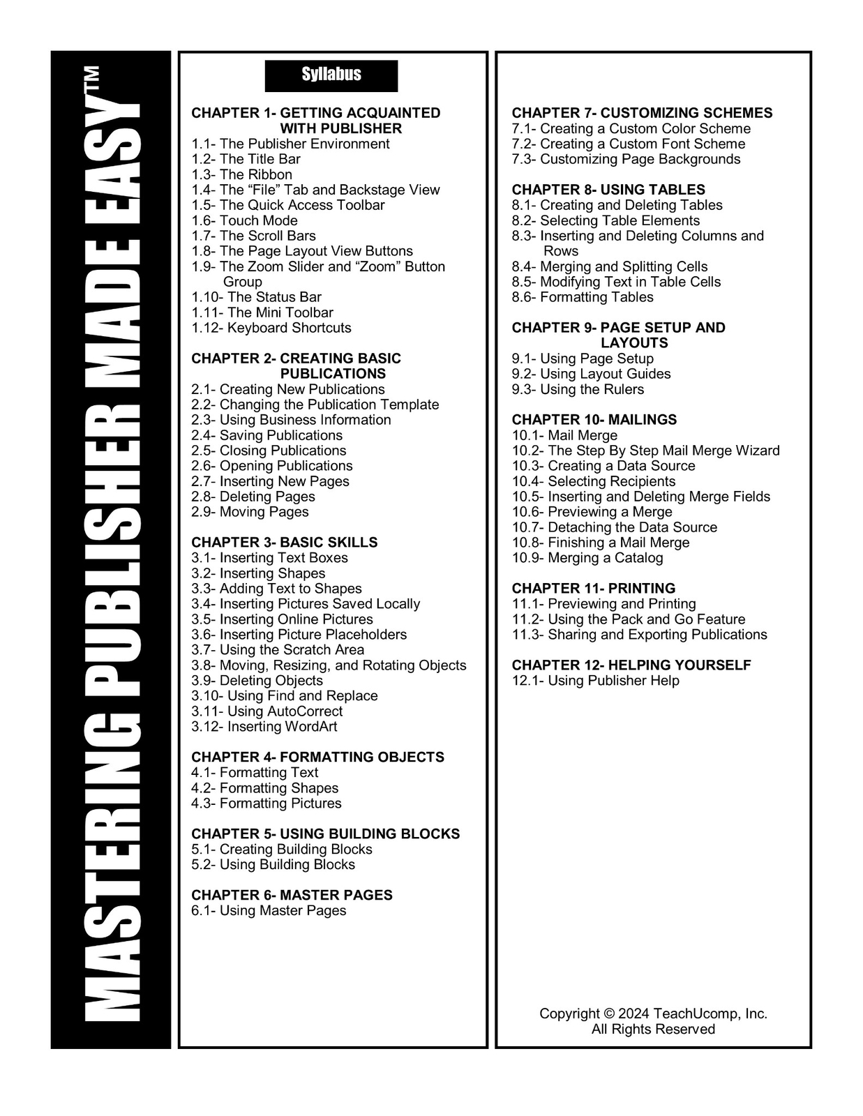 PUBLISHER for Microsoft 365 DELUXE Training Tutorial & Quick Reference Guide