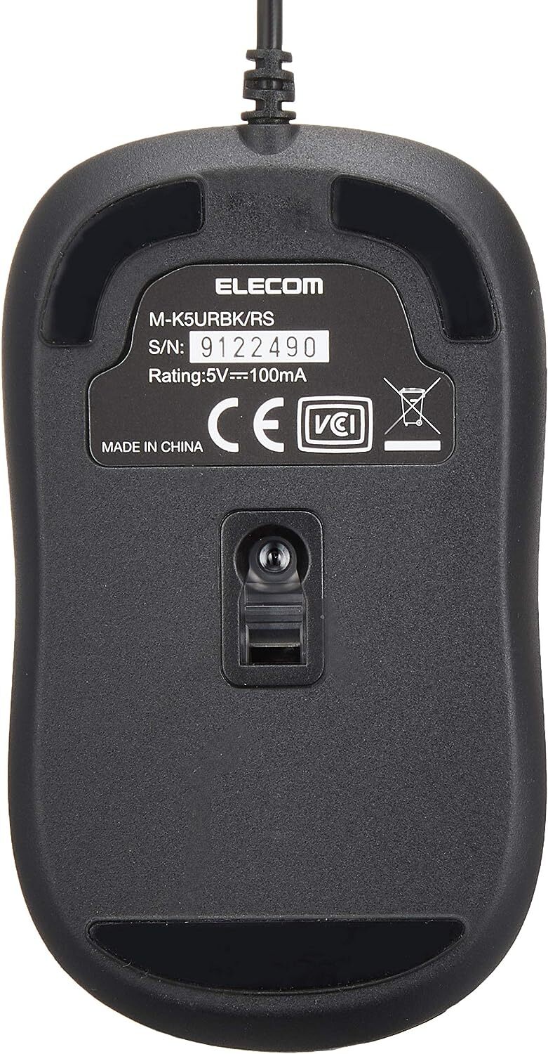 ELECOM Mouse wired S size Small 3 button USB optical Black ROHS Directive M