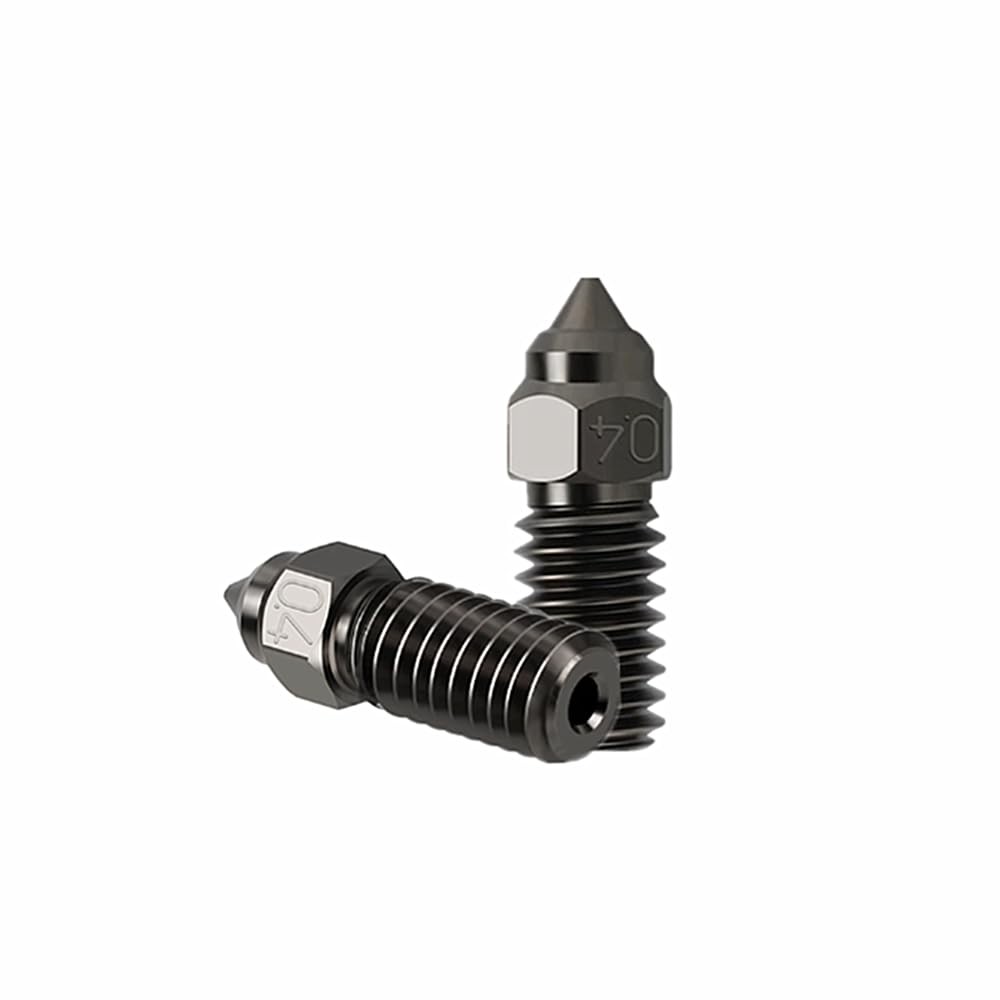 2 Pack High Temperature Wear Resistance Hardened Steel Nozzles for 0.4mm