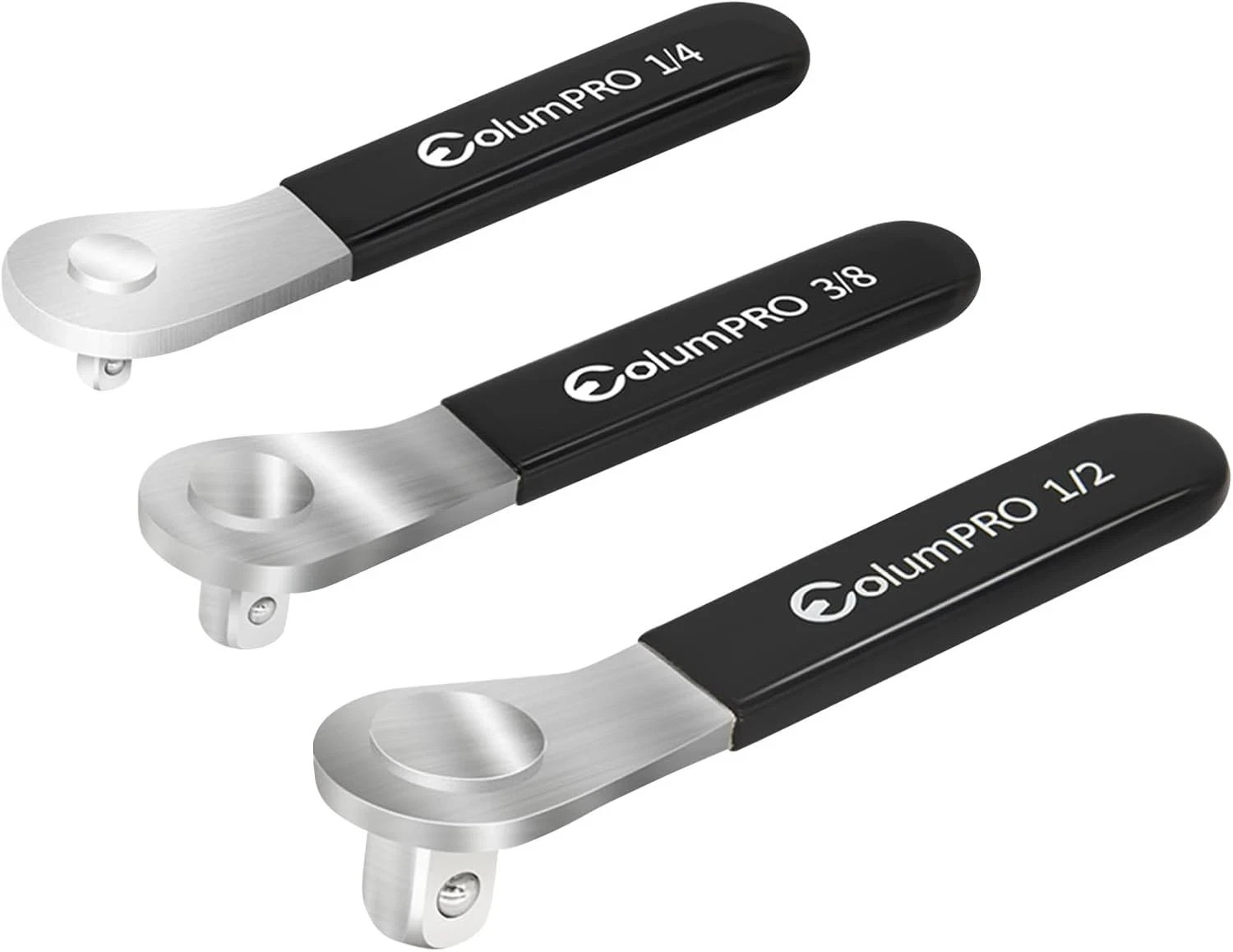 3PCS Low Profile Socket Lever, 1/4”, 3/8” and 1/2” Drive Breaker Bar, Extra Low