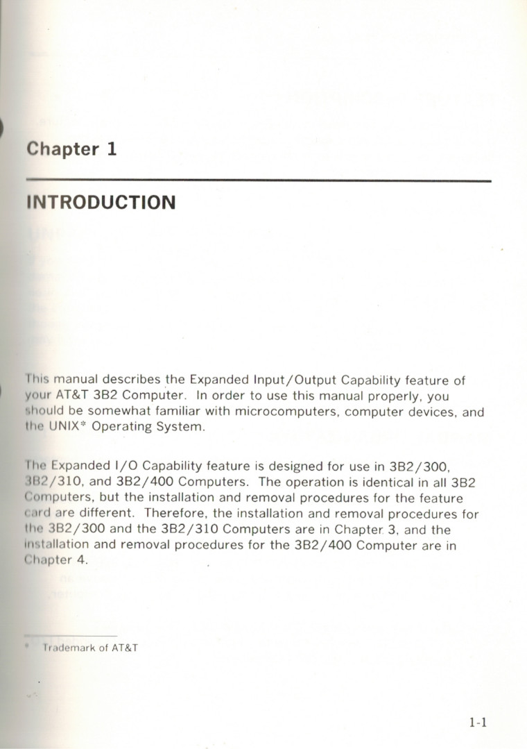 AT&T 3B2 Computer Expanded Input/Output Capability Manual (1985) Original Vintag