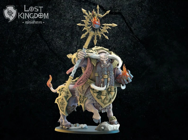 Kassuth Fireshaper, Taurukh Sorcerer - 28-32mm - Resin Tabletop Miniature