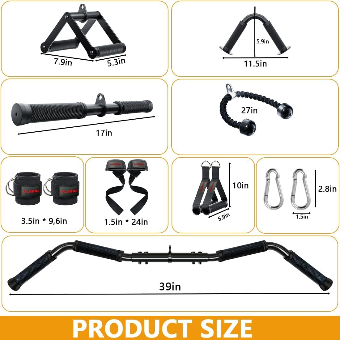 Cable Attachments Gym,Cable Machine Accessories Home Gym Triceps Pull Down
