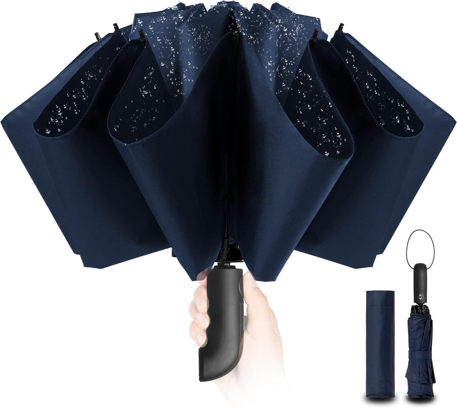 Umbrella Stormproof Folding Rain Windproof Compact with Automatic Men's C786