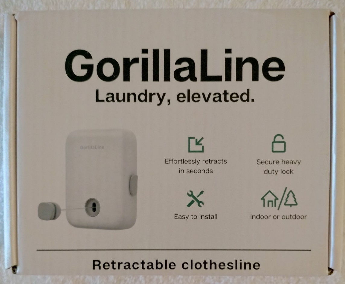 NEW GorillaLine Retractable Clothesline Indoor Outdoor Clothes Line 13.9 Feet